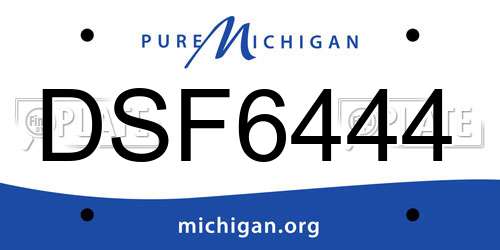 DSF6444 Michigan License Plate