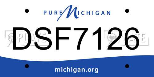 DSF7126 Michigan License Plate