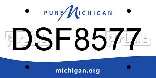 DSF8577 Michigan License Plate