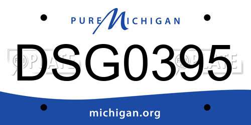 DSG0395 Michigan License Plate