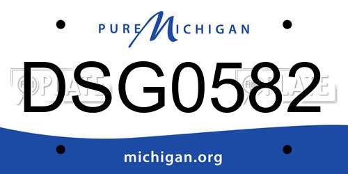 DSG0582 Michigan License Plate