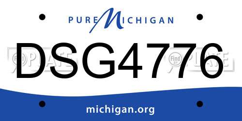 DSG4776 Michigan License Plate