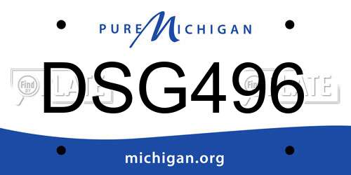 DSG496 Michigan License Plate