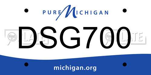 DSG700 Michigan License Plate