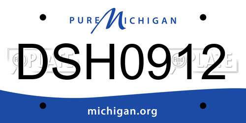 DSH0912 Michigan License Plate