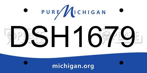 DSH1679 Michigan License Plate