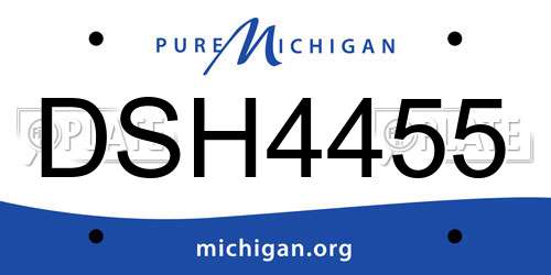 DSH4455 Michigan License Plate