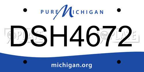 DSH4672 Michigan License Plate