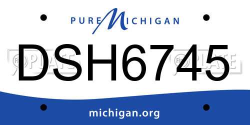 DSH6745 Michigan License Plate