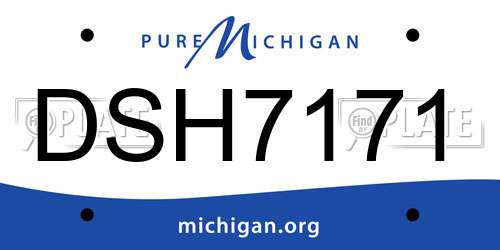 DSH7171 Michigan License Plate