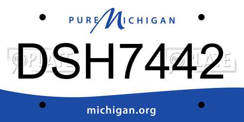 DSH7442 Michigan License Plate