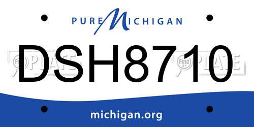 DSH8710 Michigan License Plate