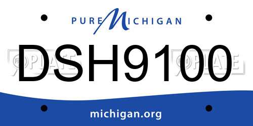 DSH9100 Michigan License Plate