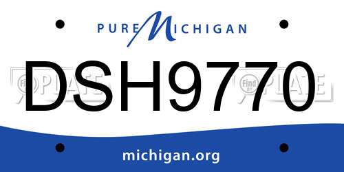 DSH9770 Michigan License Plate