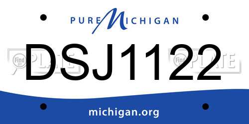 DSJ1122 Michigan License Plate
