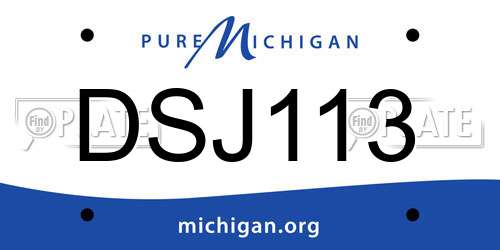 DSJ113 Michigan License Plate