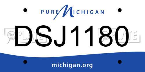 DSJ1180 Michigan License Plate