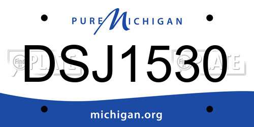 DSJ1530 Michigan License Plate
