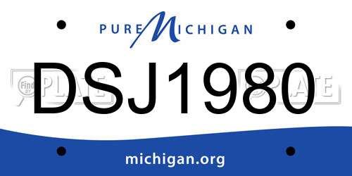 DSJ1980 Michigan License Plate