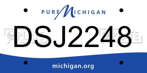 DSJ2248 Michigan License Plate