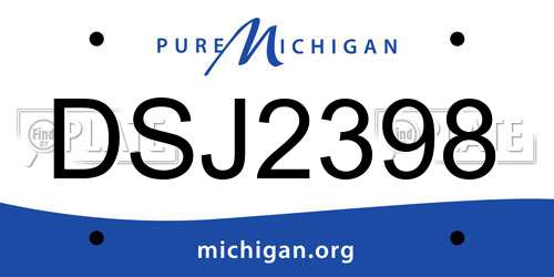DSJ2398 Michigan License Plate
