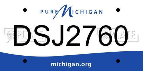 DSJ2760 Michigan License Plate