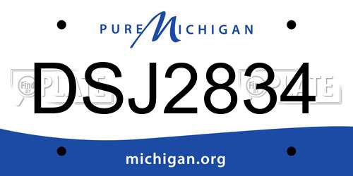 DSJ2834 Michigan License Plate