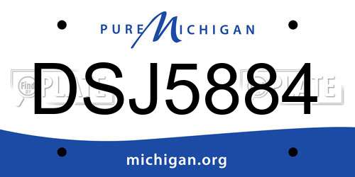 DSJ5884 Michigan License Plate
