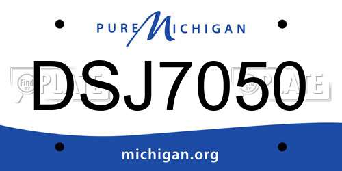 DSJ7050 Michigan License Plate