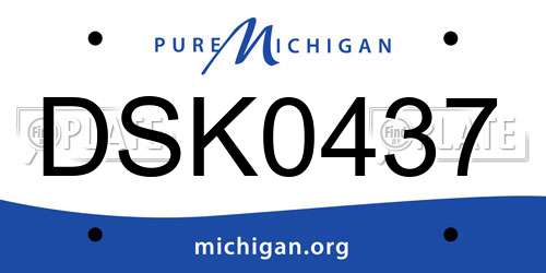 DSK0437 Michigan License Plate