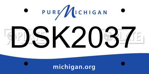 DSK2037 Michigan License Plate