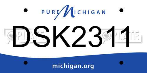 DSK2311 Michigan License Plate