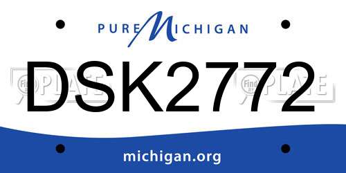 DSK2772 Michigan License Plate