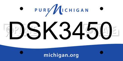 DSK3450 Michigan License Plate