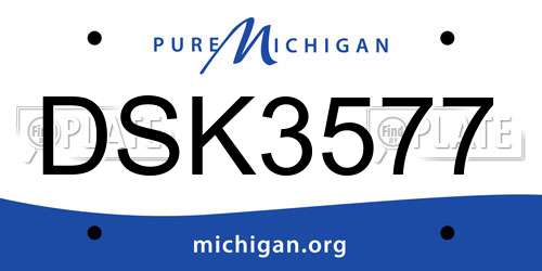 DSK3577 Michigan License Plate