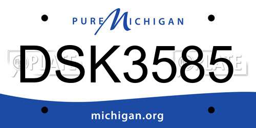DSK3585 Michigan License Plate
