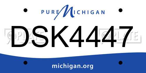 DSK4447 Michigan License Plate
