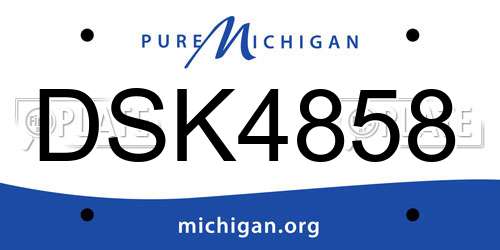 DSK4858 Michigan License Plate