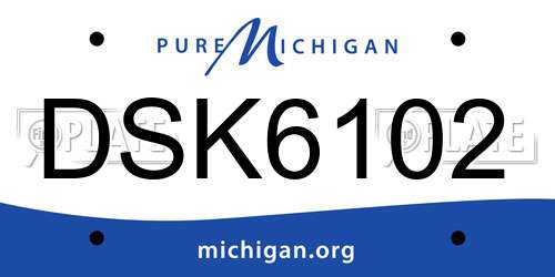DSK6102 Michigan License Plate