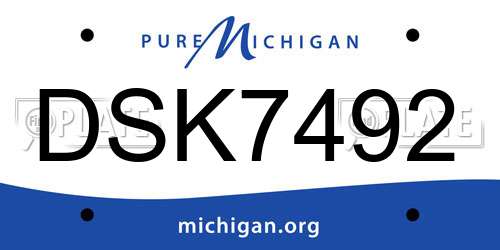DSK7492 Michigan License Plate