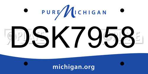 DSK7958 Michigan License Plate