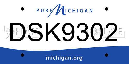 DSK9302 Michigan License Plate