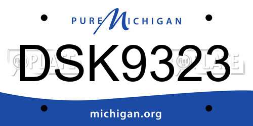 DSK9323 Michigan License Plate