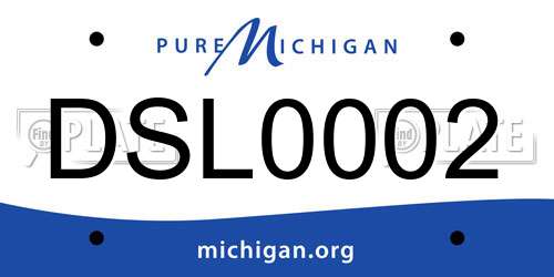 DSL0002 Michigan License Plate