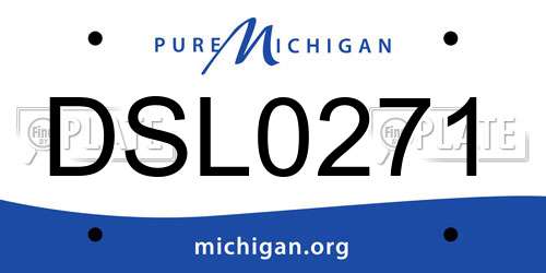 DSL0271 Michigan License Plate