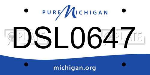 DSL0647 Michigan License Plate