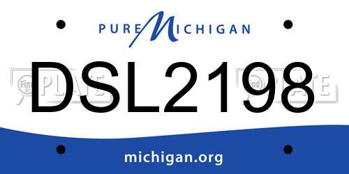 DSL2198 Michigan License Plate