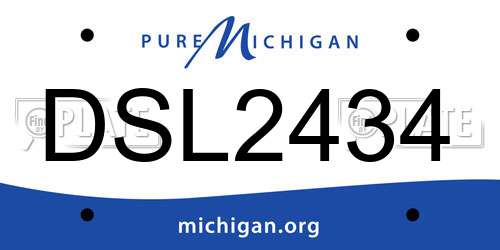 DSL2434 Michigan License Plate