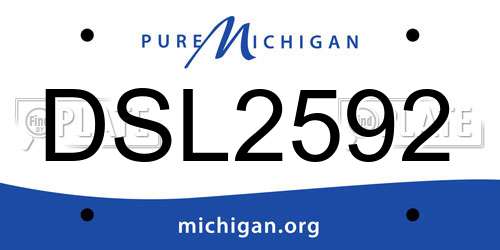 DSL2592 Michigan License Plate