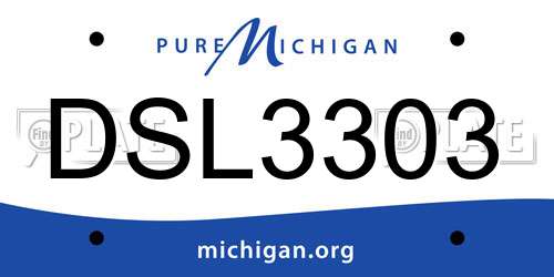 DSL3303 Michigan License Plate
